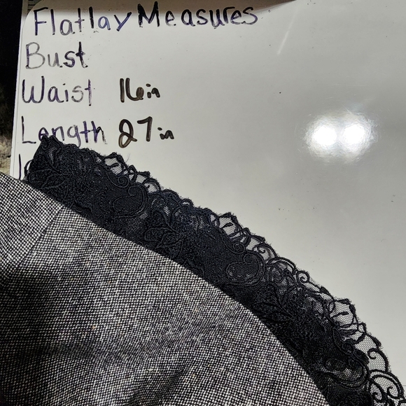 Coquette Dark Academia Wool Laced Fit Flare Midi Skirt - Picture 6 of 6